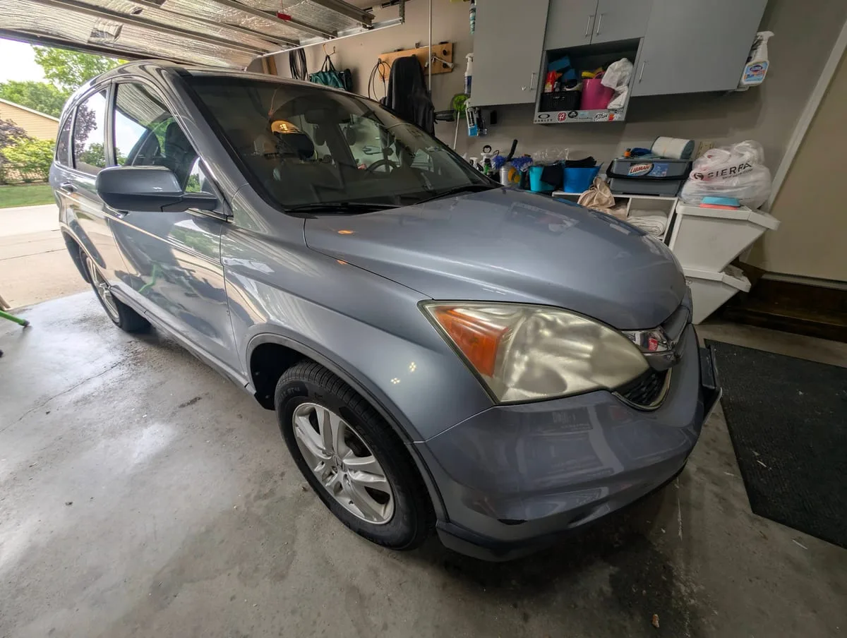 After headlight restoration — crystal clear restored lens