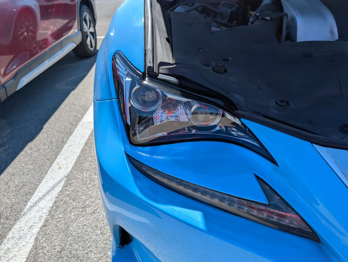 After headlight restoration — crystal clear restored lens